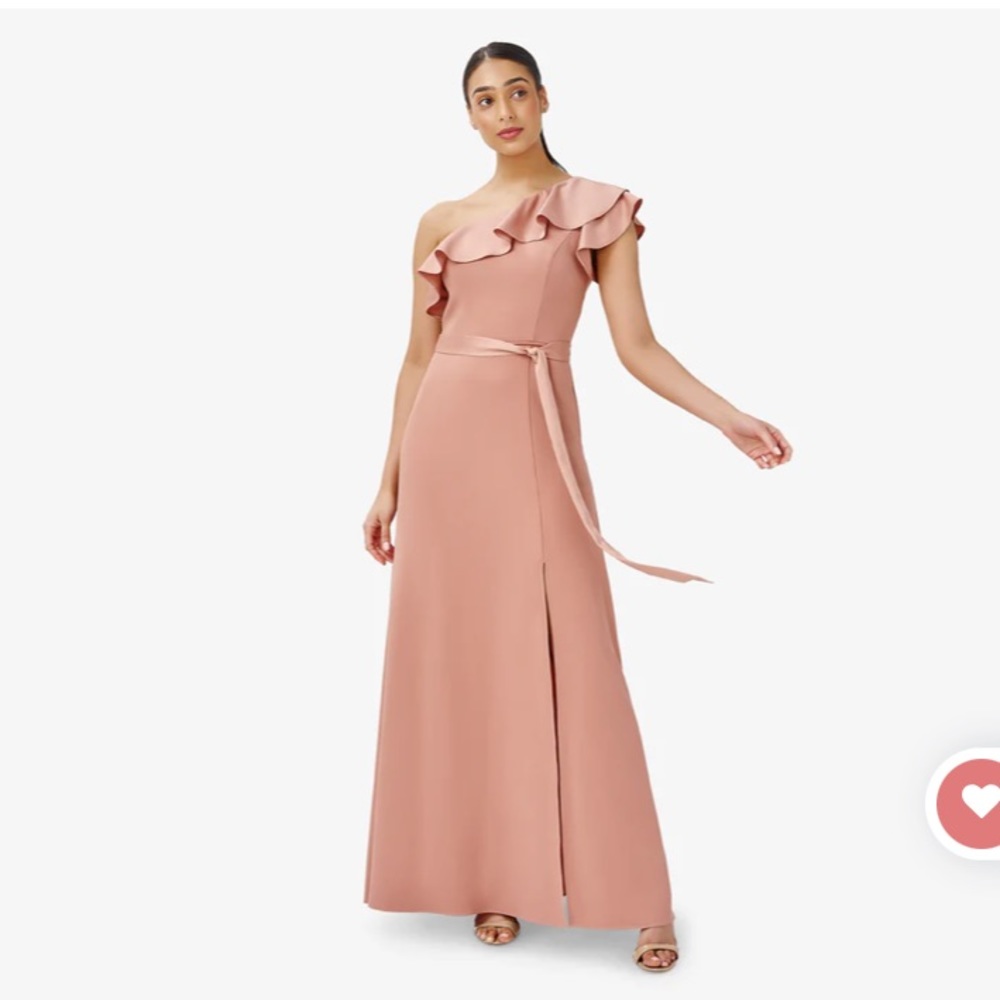 Adrianna Papell One Shoulder Satin Crepe Dress